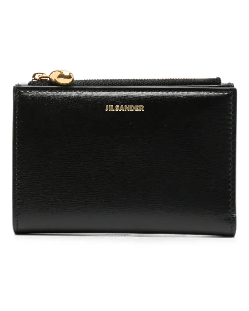Jil Sander logo-print bi-fold wallet - Schwarz Schwarz