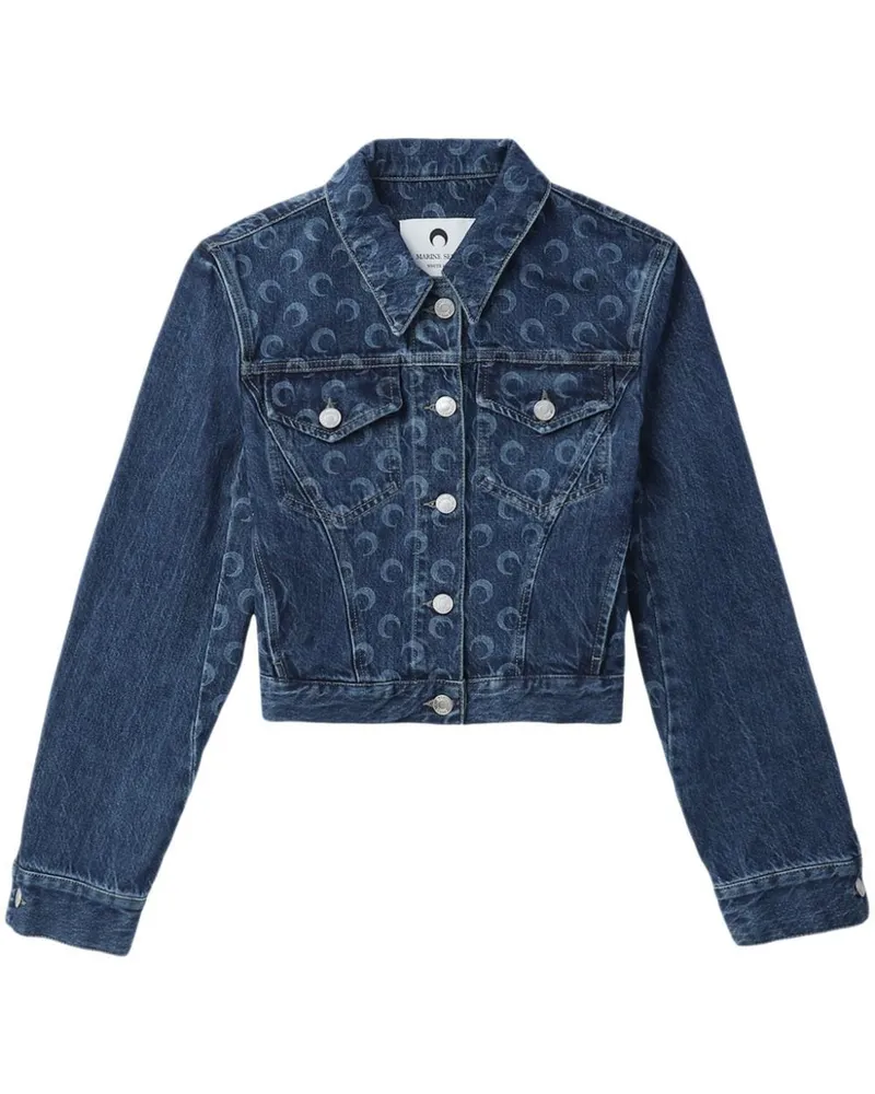 Marine Serre Deadstock Jeansjacke - Blau Blau