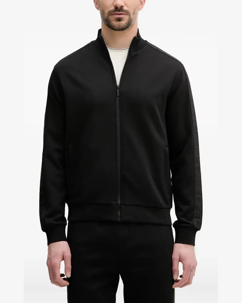 Karl Lagerfeld logo-tape zip-up sweatshirt - Schwarz Schwarz