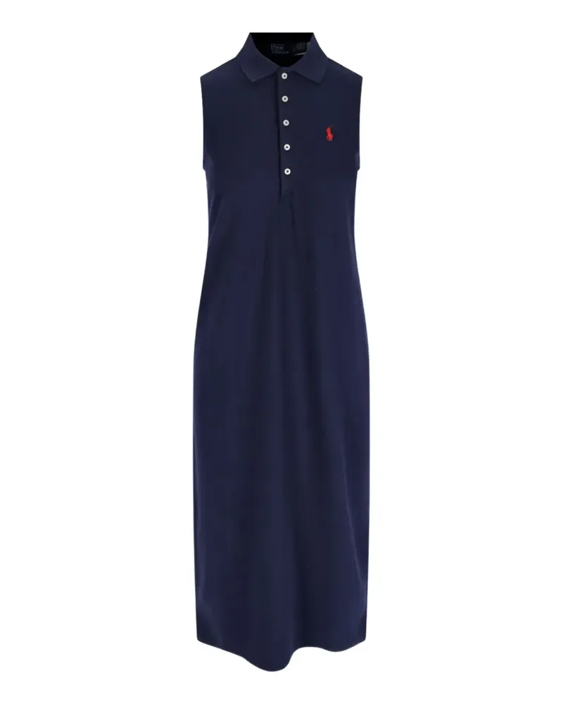 Ralph Lauren Kleid mit Polo Pony-Stickerei - Blau Blau