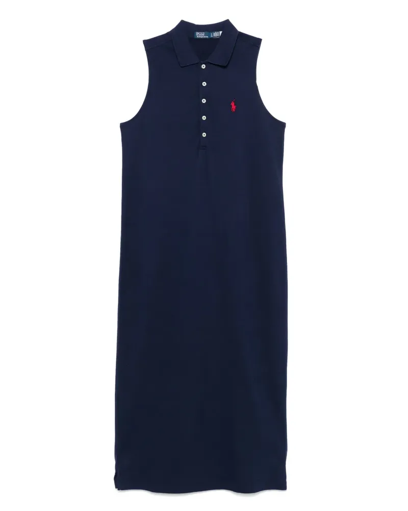 Ralph Lauren Midikleid mit Polo Pony-Stickerei - Blau Blau
