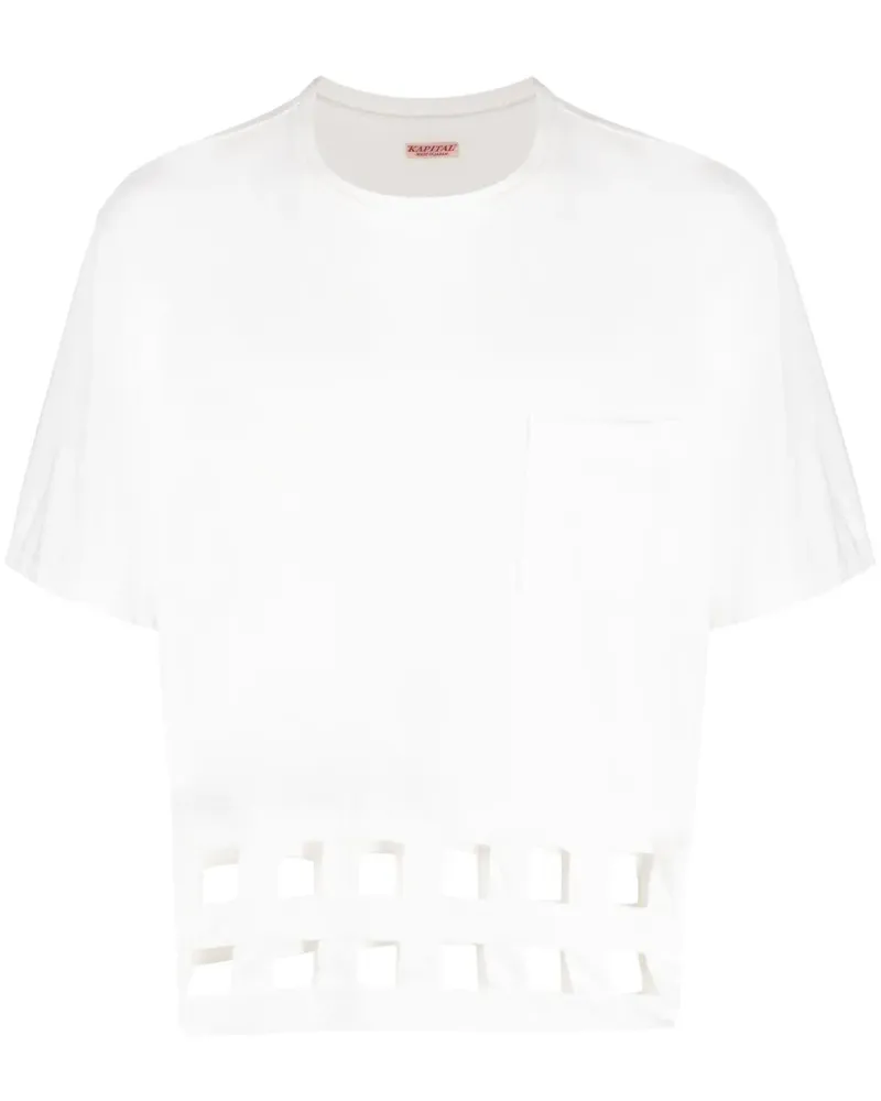 KAPITAL T-Shirt mit Cut-Outs - Weiß Weiß