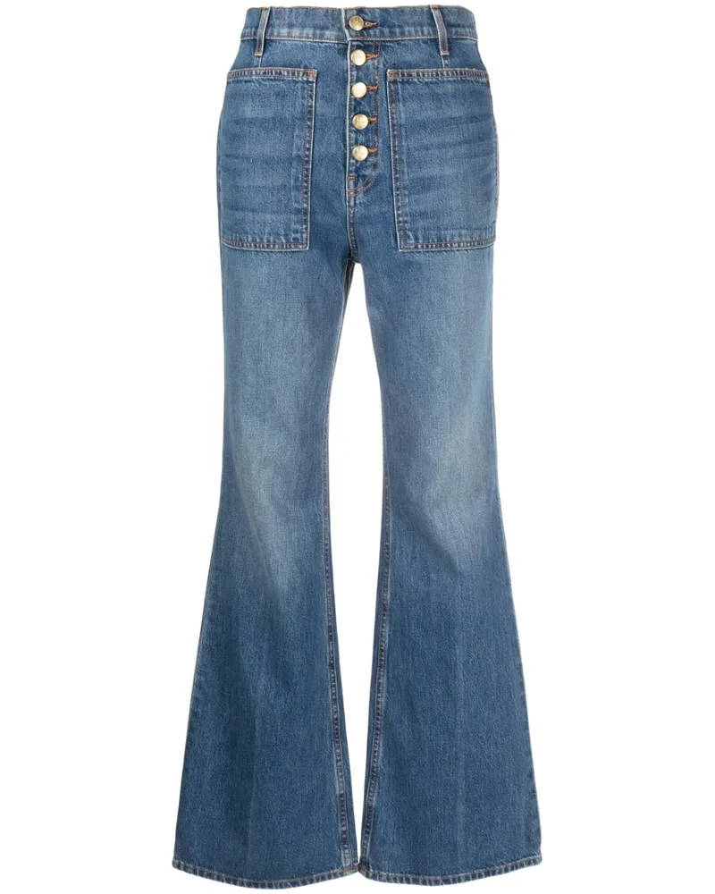 Ulla Johnson Schlagjeans mit hohem Bund - Blau Blau
