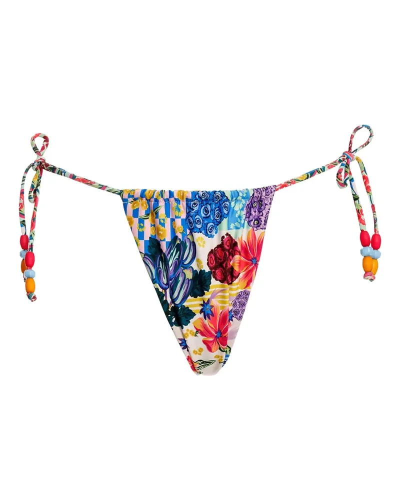 AGUA BENDITA Alexis Bikinihöschen mit Blumen-Print - Blau Blau