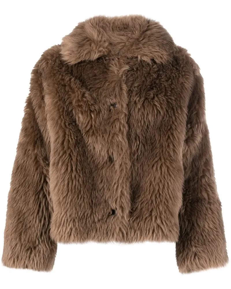 Yves Salomon Jacke mit Knopfleiste - Braun Braun