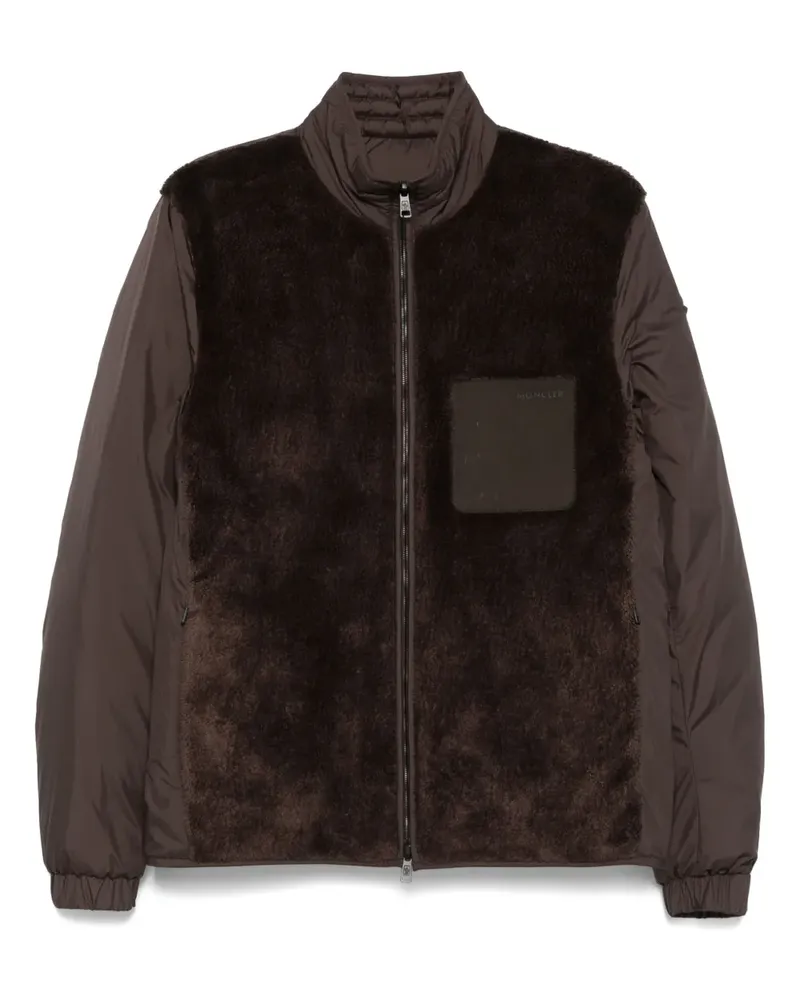 Moncler Jacke mit Logo-Patch - Braun Braun
