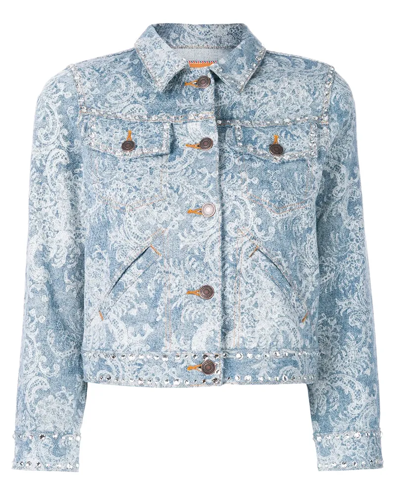 Marc Jacobs Cropped-Jeansjacke mit Verzierungen - Blau Blau