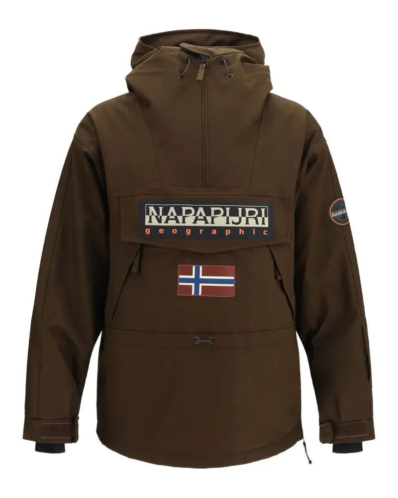 Napapijri Skidoo logo-patch ski hoodie - Braun Braun
