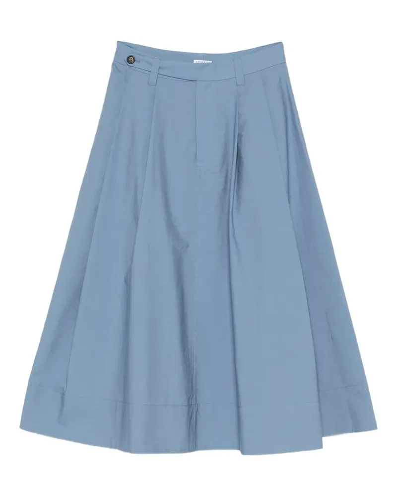 Brunello Cucinelli pleated cotton skirt - Blau Blau