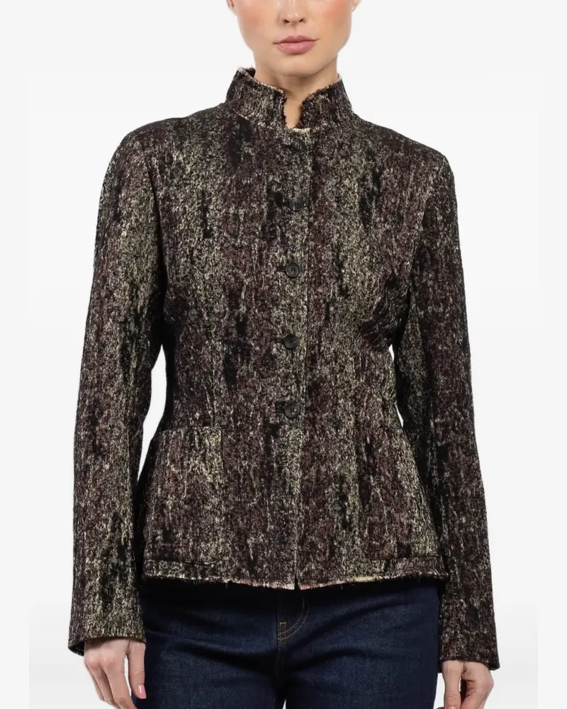 Masnada stand-up collar fitted jacket - Schwarz Schwarz