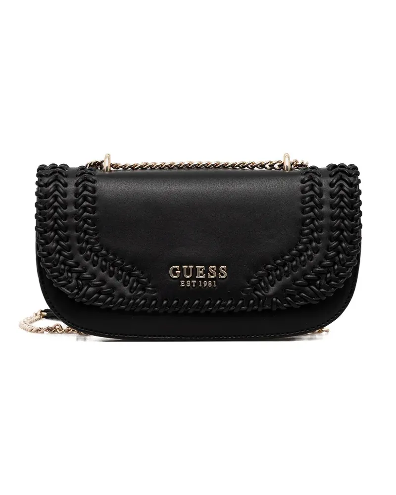Guess Geflochtene Umhängetasche mit Kettendetail - Schwarz Schwarz