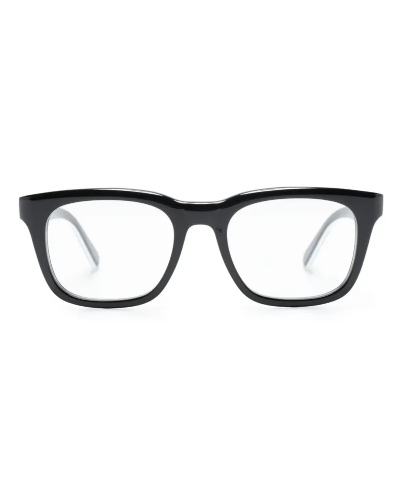 Moncler Zweifarbige Brille mit breitem Gestell - Schwarz Schwarz