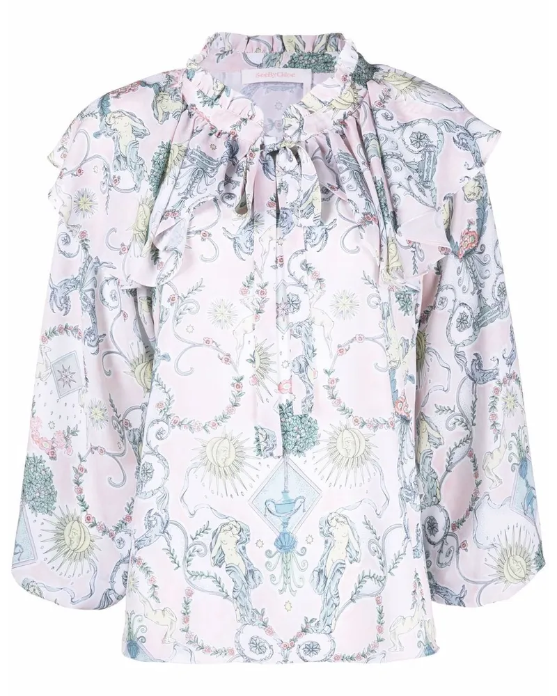 See by Chloé Bluse mit Print - Rosa Rosa