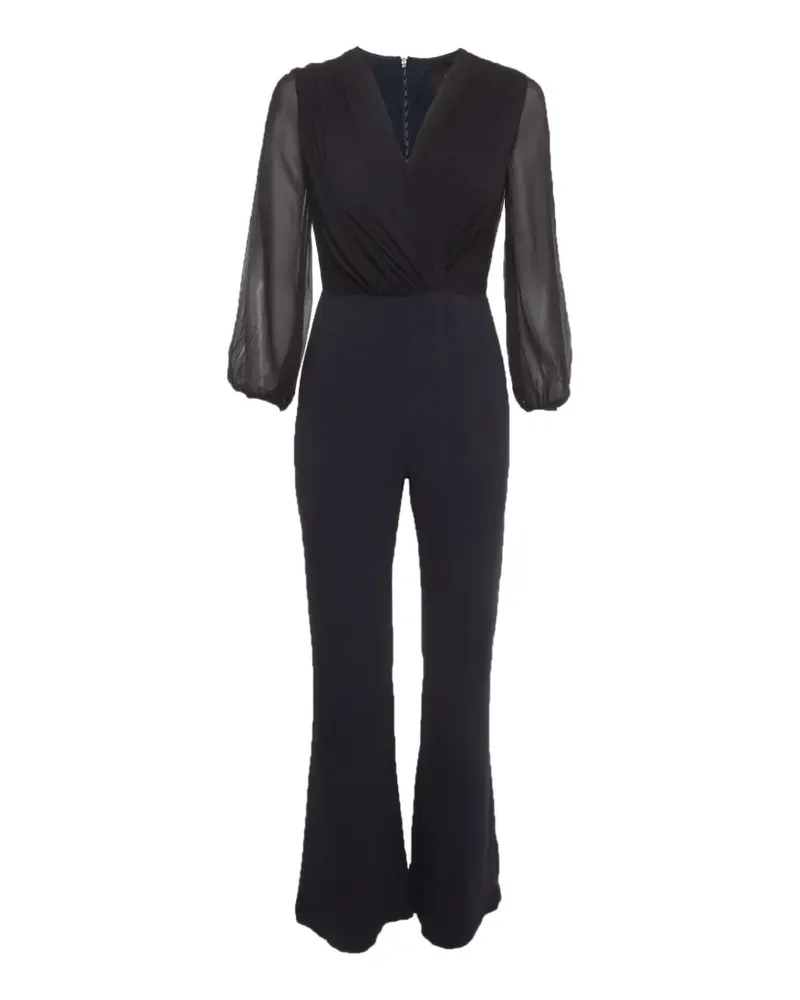 Max Mara V-neck chiffon jumpsuit - Blau Blau