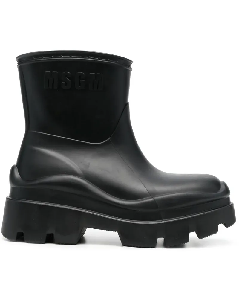 MSGM Stiefeletten mit Logo-Prägung - Schwarz Schwarz