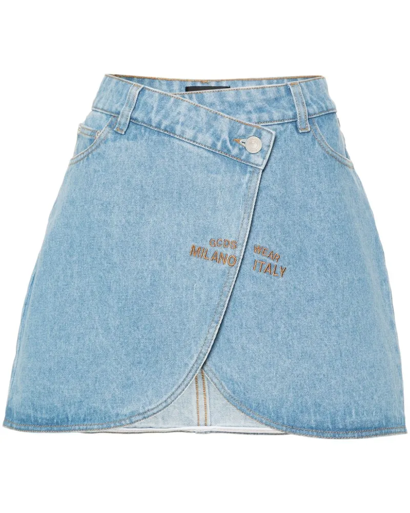 GCDS Mini-Jeansrock mit Logo-Stickerei - Blau Blau