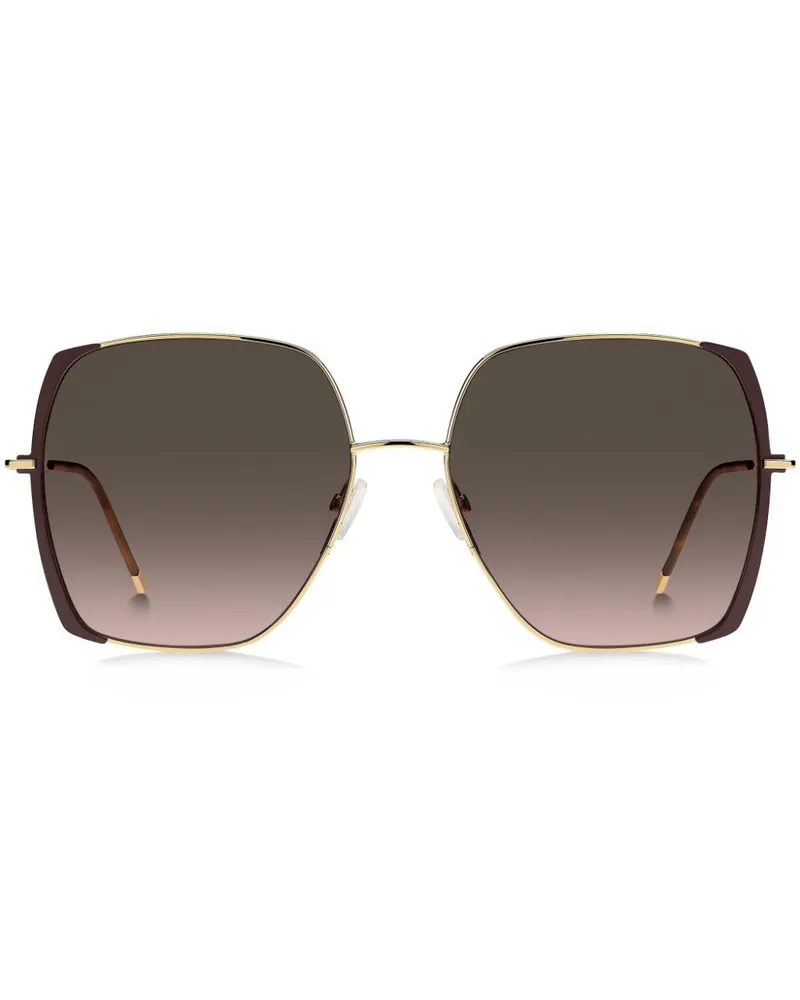 HUGO BOSS Sonnenbrille mit eckigem Gestell - Gold Gold