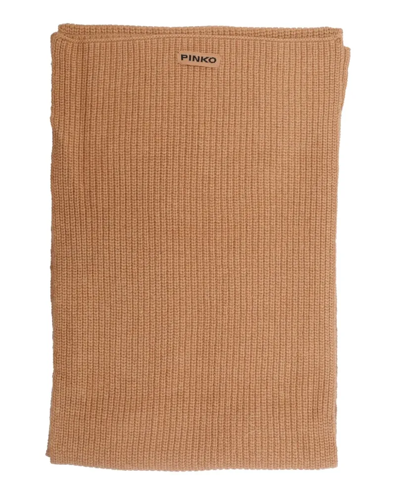 Pinko Gerippter Strickschal - Braun Braun