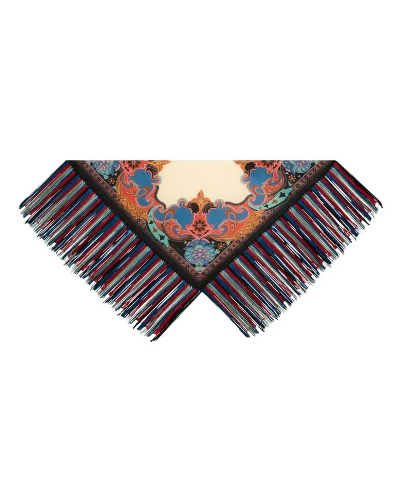 Etro Seidenschal mit Fransen - Schwarz Schwarz