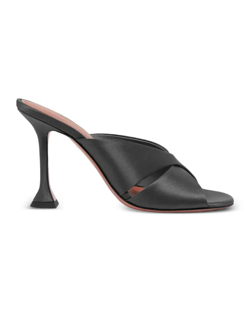 Amina Muaddi Salma criss-cross silk heeled sandals - Schwarz Schwarz