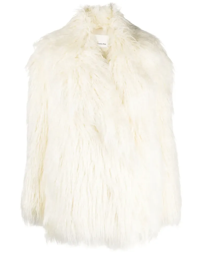 FRANKIE Shop Liza Mantel aus Faux Fur - Weiß Weiß