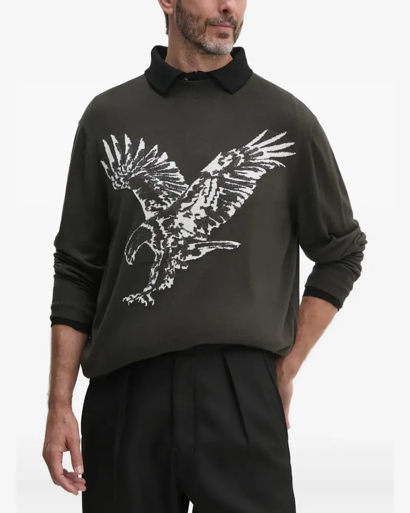 Armani Exchange eagle-intarsia sweater - Grün Grün