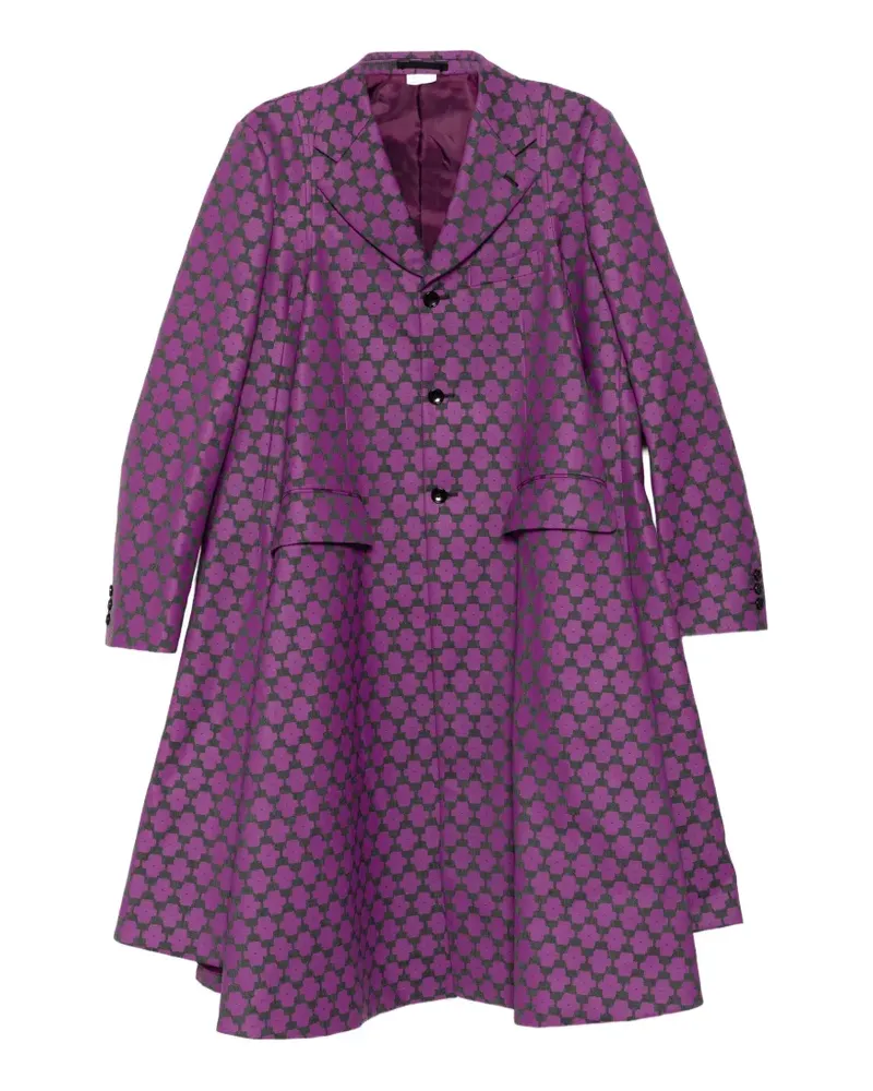 Comme des Garçons geometric-pattern single-breasted coat - Rosa Rosa