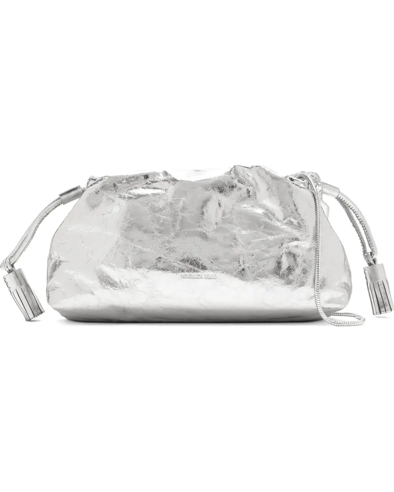 Veronica Beard metallic crinkled-effect clutch bag - Silber Silber