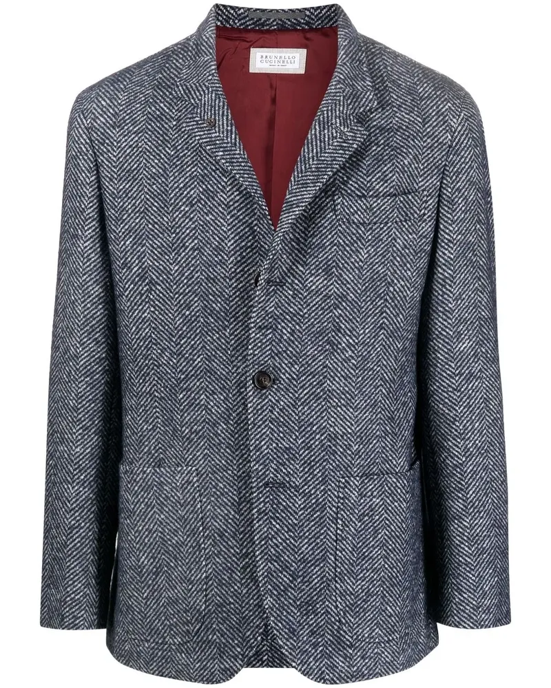 Brunello Cucinelli Mantel mit Zickzackmuster - Blau Blau