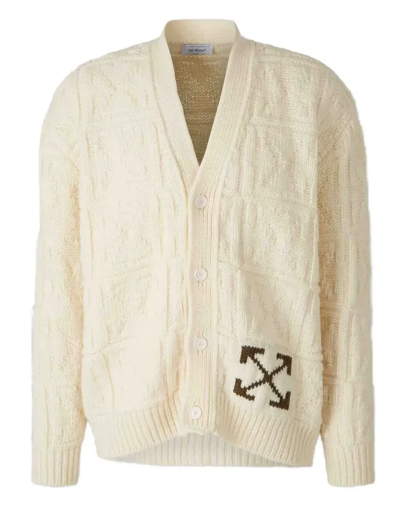OFF-WHITE Cardigan mit V-Ausschnitt - Nude Nude