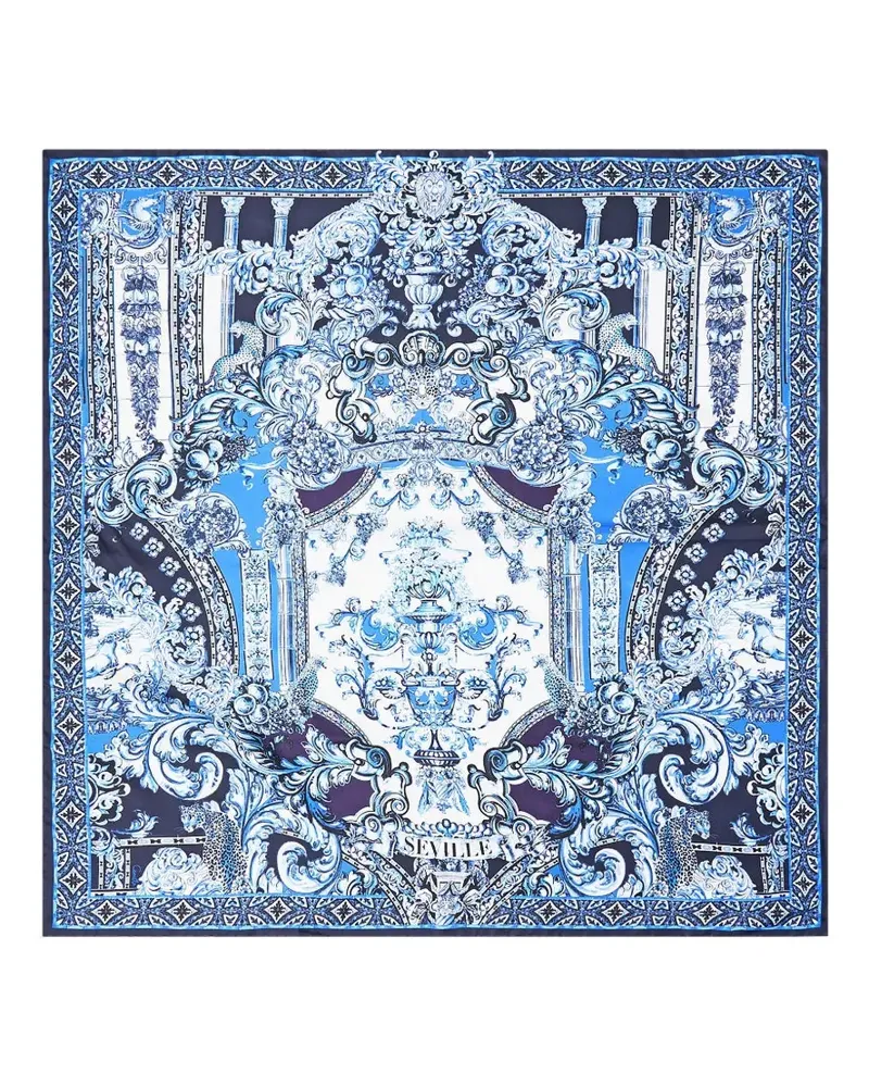 Camilla Schal mit Print - Blau Blau