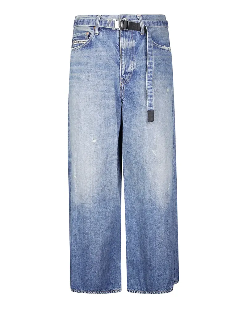 Sacai Beyondex Jeans im Distressed-Look - Blau Blau