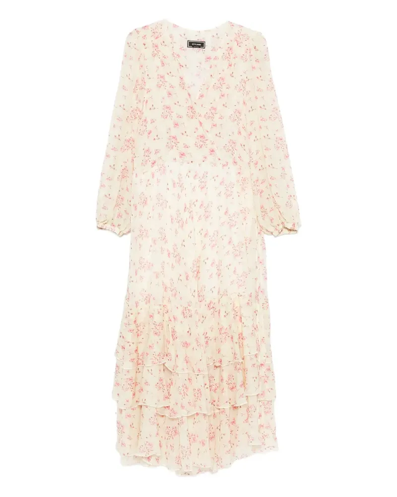 STYLAND Gerüschtes Kleid mit Blumen-Print - Gelb Gelb