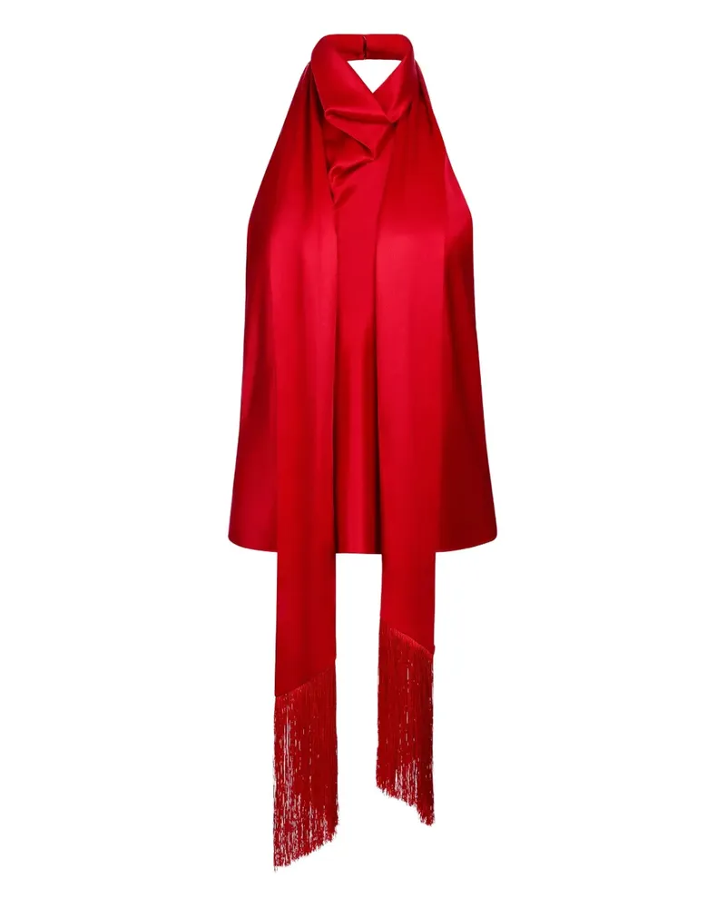 Nina Ricci Neckholder-Top mit Fransen - Rot Rot