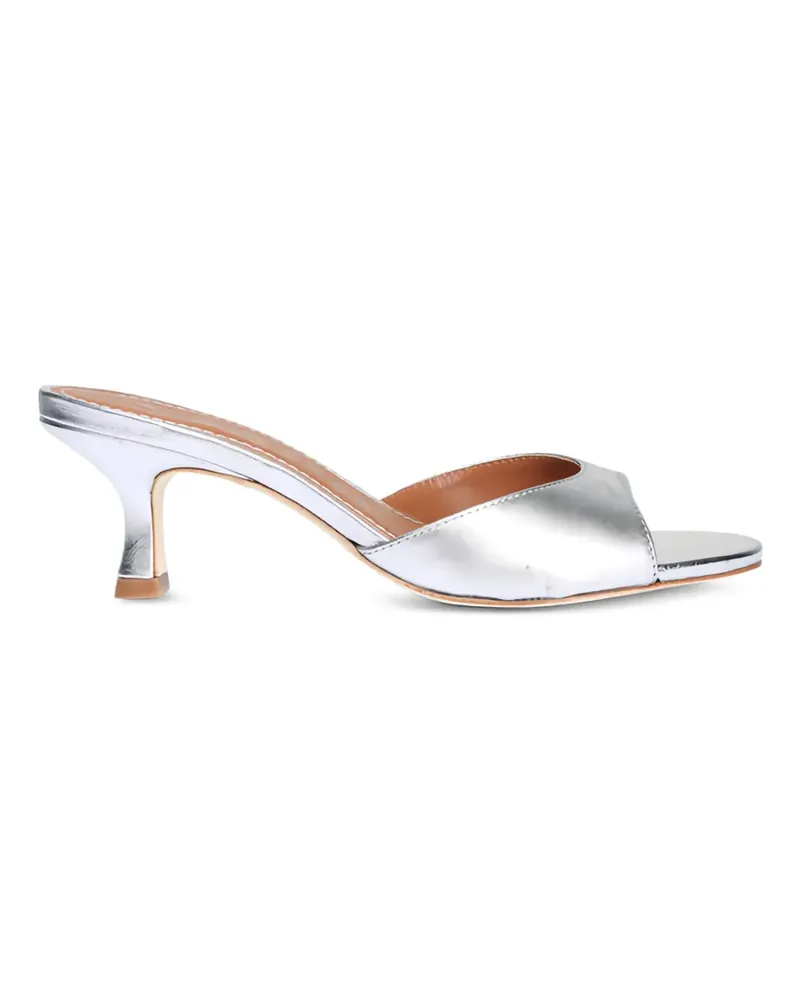 STAUD Brigitte metallic-effect leather sandals - Silber Silber