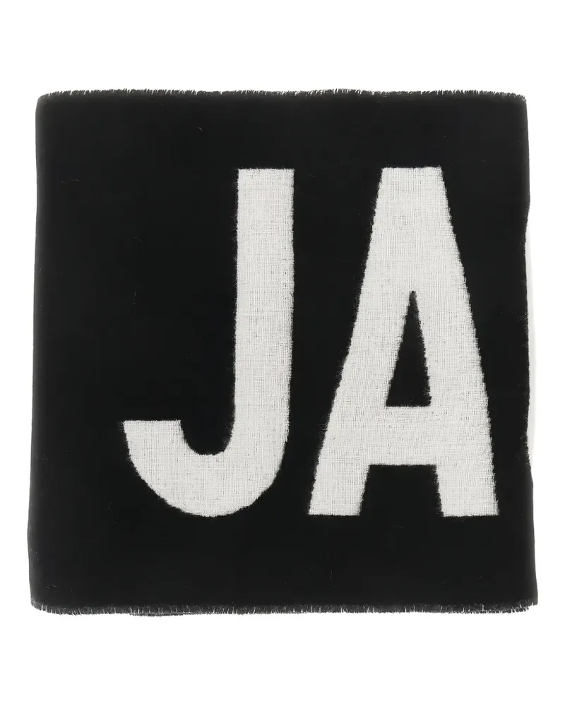 Jacquemus fringed logo scarf - Schwarz Schwarz