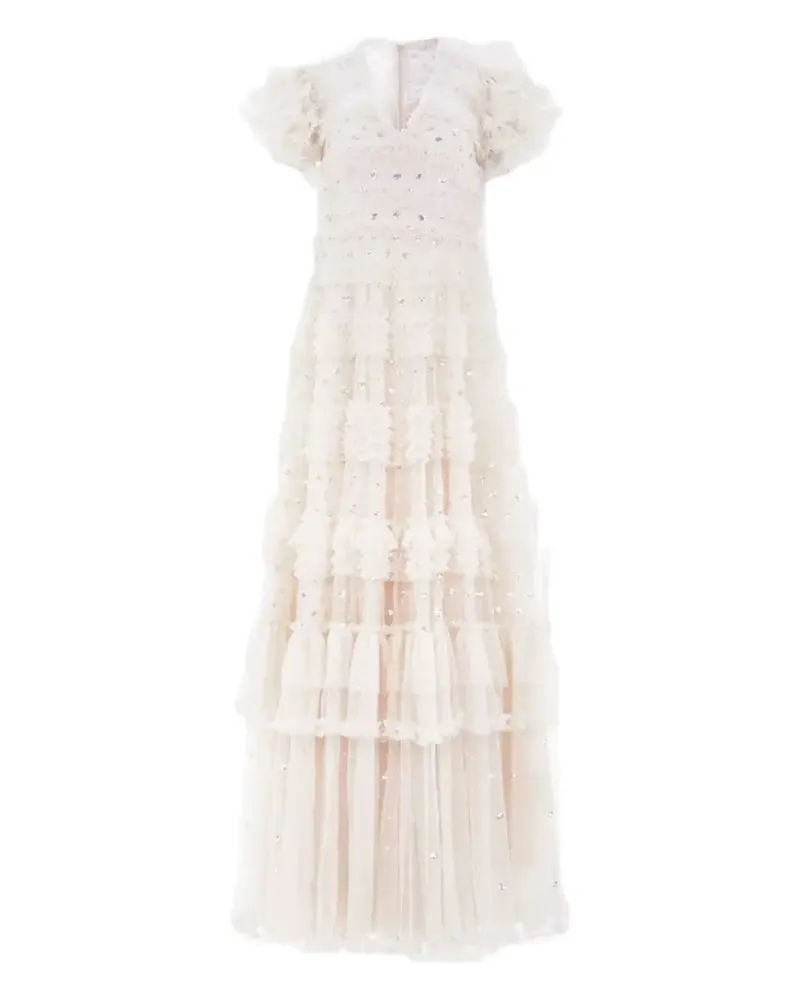 Needle & Thread Vivian sequin ruffled dress - Weiß Weiß