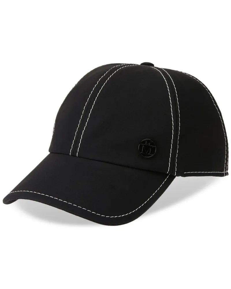 Maison Michel Baseballkappe mit Tiger-Patch - Schwarz Schwarz