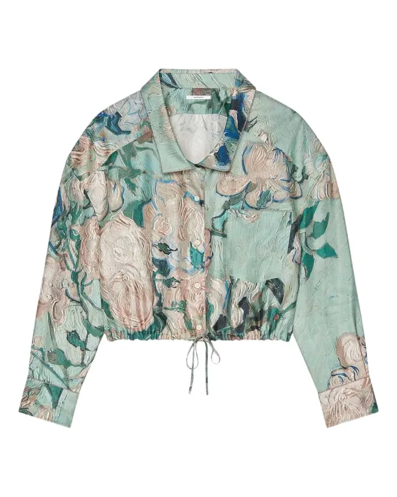 Givenchy rose-print cropped shirt - Grün Grün