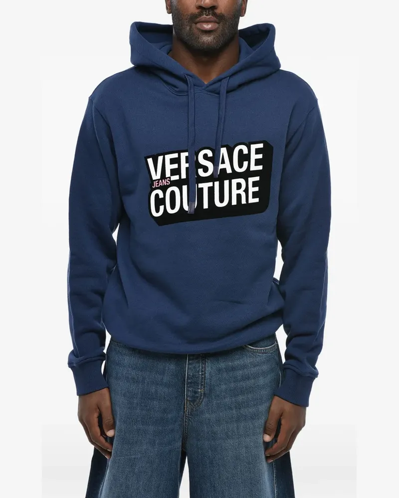 Versace Jeans logo-print hoodie - Blau Blau