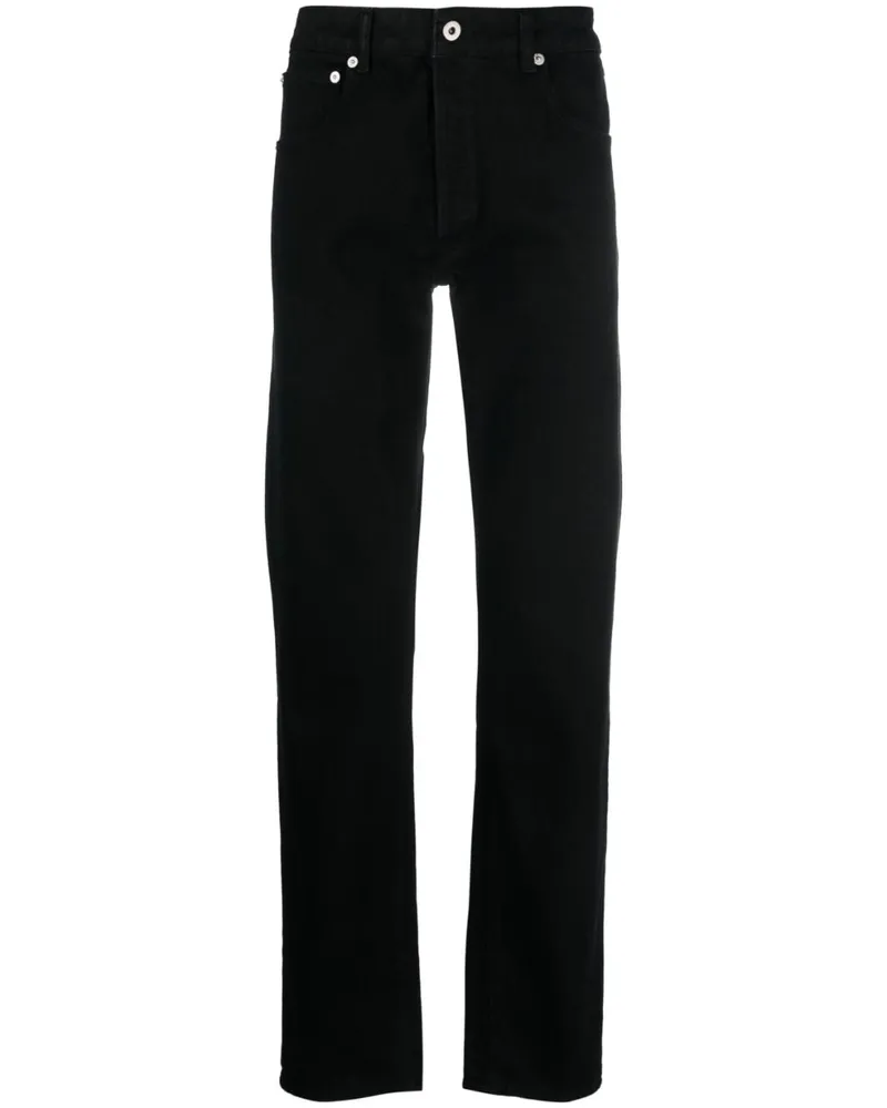 Kenzo Straight-Leg-Jeans mit Logo-Patch - Schwarz Schwarz