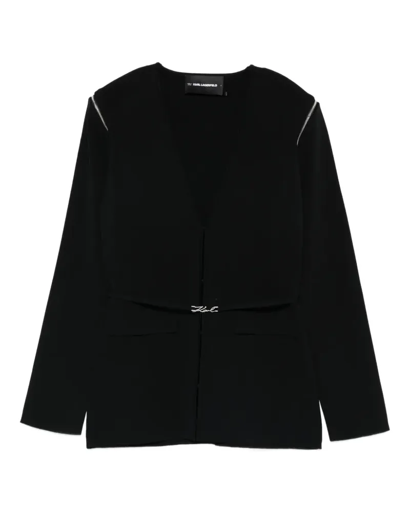 Karl Lagerfeld Transformator Cardigan mit V-Ausschnitt - Schwarz Schwarz