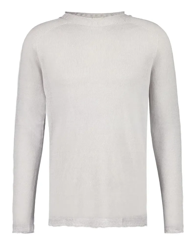 120% Lino Pullover aus Leinen - Grau Grau