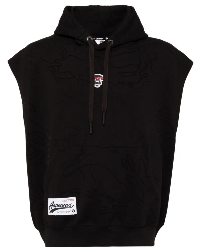 BAPE Gemusterter Hoodie - Schwarz Schwarz