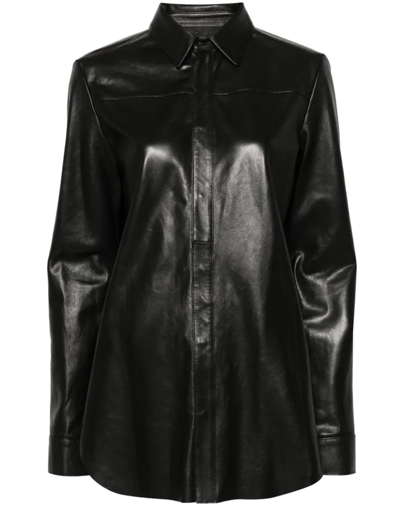 Blumarine Hemd aus Leder - Schwarz Schwarz