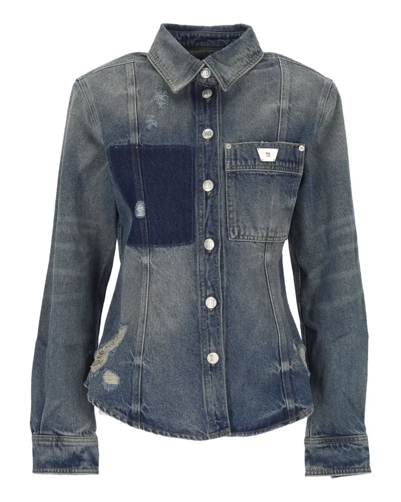 MISBHV Jeanshemd im Patchwork-Look - Blau Blau