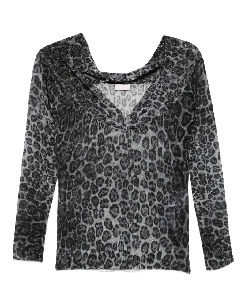 Liu Jo Hoodie mit Leoparden-Print - Grau Grau