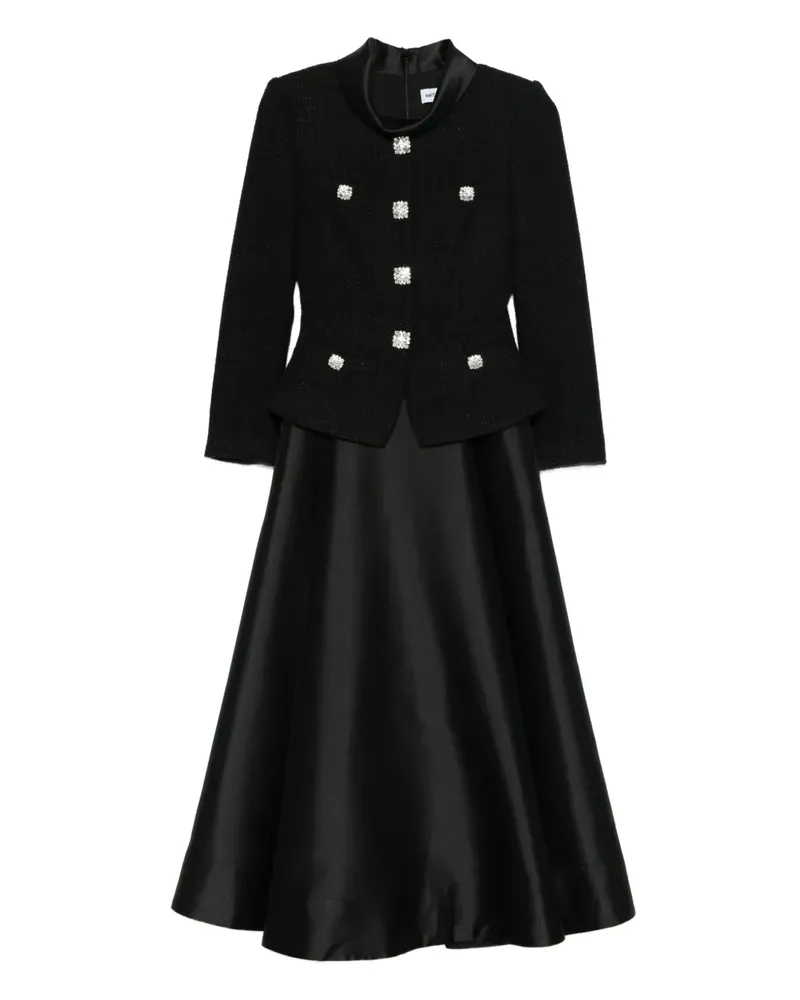 Self-Portrait Verziertes Midikleid - Schwarz Schwarz