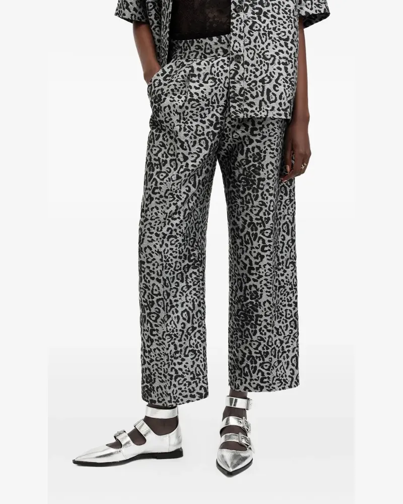 AllSaints Hose mit Leoparden-Print - SILVER GREY Silver
