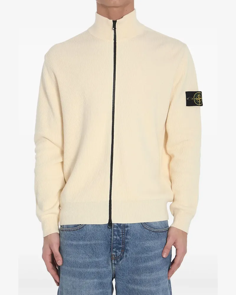 Stone Island Sweatshirt mit Reißverschluss - Weiß Weiß